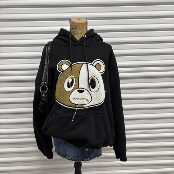 Black and brown Effectus Clothing Bear hoodie - Picture 1 of 6